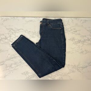 White House Black Market Womens 6 Skimmer Jean Zip-Up Ankle Jeans Dark Blue​